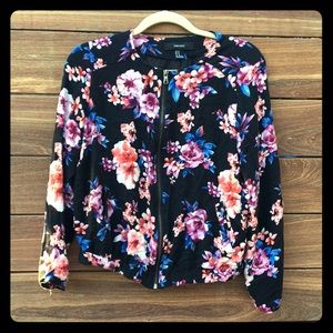 Forever 21 Floral Zip Jacket